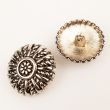 Metal shank button Flower / Antic silver / 20 mm