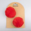Abakhan Faux Fur Pom-Poms, 2 pcs, 8 cm / Red