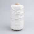 Flat braided PE cord, 3 mm, 200 m/roll / White 101