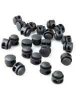 Kahe auguga ümar stopper 17 mm / Must