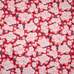 Puuvillane kangas (popliin) Floral / Roosa