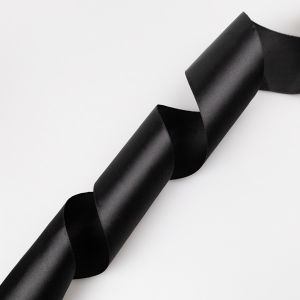 Ühepoolne atlasspael äärega 75 mm / 3204 Must