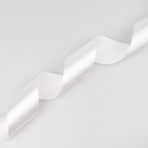 Ühepoolne atlasspael äärega 50 mm / 101 Valge