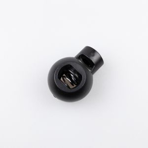 Ühe auguga ümar stopper 18 mm / Must 332