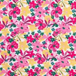 Viskoos popliin Floral / Roosa