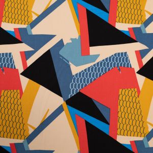 Viskoos popliin Block / Sinine