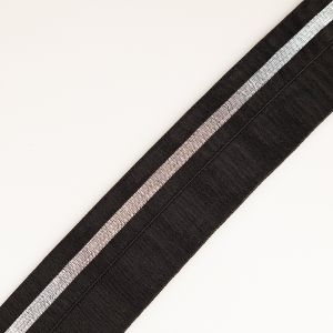 Kummikant 42 mm / Must-Hõbe