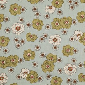 Puuvillane popliin Floral / Helesinine