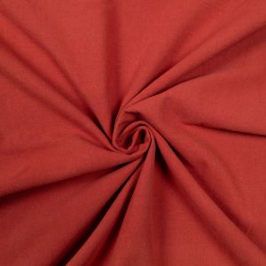 Ühevärviline kortsuefektiga puuvillane kangas / Terrakota