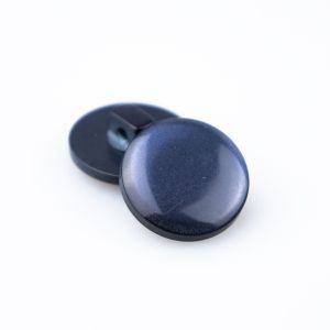 Kannaga pärlmutterläikeline nööp 16 mm / Tumesinine