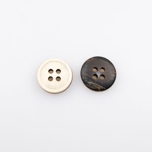 Lihtne nööp 15 mm / Beež-Pruun