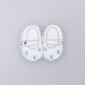 Triigitav motiiv / White-blue little shoes