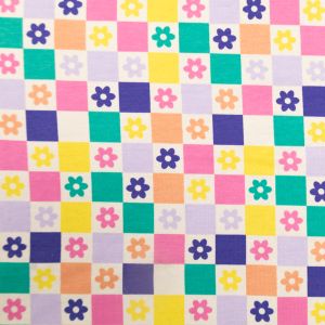 Kirju trikotaaž / D15 Lilled / ruudud