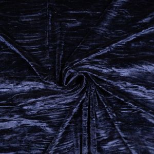 Kortsuefektiga Samet Pleated / D3 Tumesinine