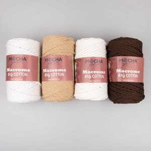 Makrameenöör Mocha Yarn Big Cotton 4 mm / Erinevad toonid