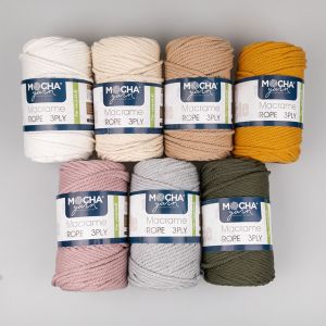 Makrameenöör Mocha Yarn Macrame Rope 3 mm / Erinevad toonid