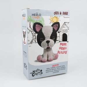 Amigurumi komplekt Cats & Dogs Knitty Critter / Prantsuse Buldog Pierre