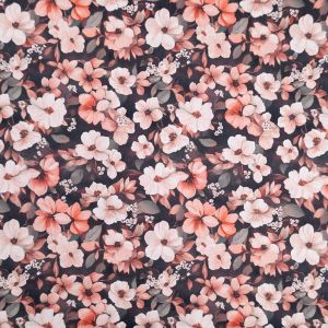Kirju puuvillane popliin Antique Floral / 2 Roosa