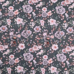 Kirju puuvillane popliin Antique Rose / 3 Roheline