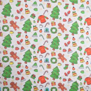 Jõulumustriga puuvillane popliin / Festive Jumper