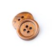 Деревянная кнопка с 4 отверстиями / 18 мм / Kоричневый