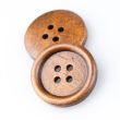 Деревянная кнопка с 4 отверстиями / 23 мм / Kоричневый