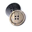 Деревянная кнопка с 4 отверстиями / 25 мм / Kоричневый-Черный