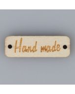Деревянная этикетка 10x30 мм "HAND MADE" / Натуральный