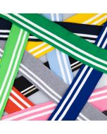 Полосатая трикотажная резинка для манжета 6 см / Разные тона