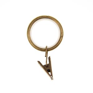 Металлическое кольцо с пластмассовой внутренностью для шторы с зажимом / 30005-OX  Оксид / 27 мм