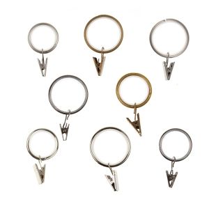 Металлическое кольцо с пластмассовой внутренностью для шторы с зажимом / Разные тона / Разные размеры