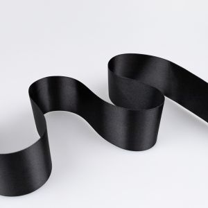 Односторонняя атласная лента с краем 50 мм / 3204 Чернaя