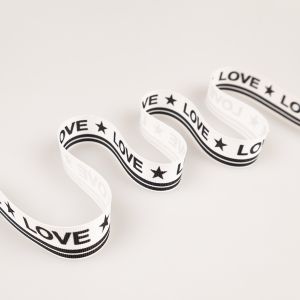 Лента репсовая LOVE 25  мм / Белый