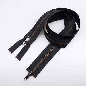 Металлическая молния M5 с 2 бегунками 100 см / Чёрный оксид