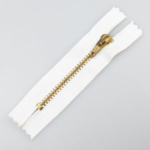 4 cм Застежка-молнияс для джинсы 8-10 cм / 103 Натуральный- Золотистый