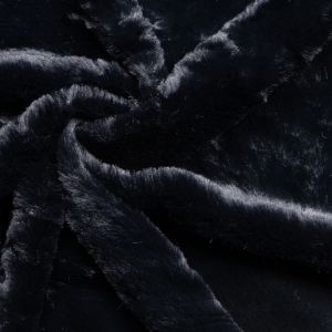 Искусственный мех с коротким ворсом "Bunny luxe" / Черный