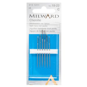 Ручные иглы Milward / Иглы для вышивальные Chenille / раз. 18-22 6 шт