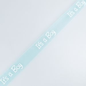 Лента из органзы "Its a Boy" 25 мм / Cиняя