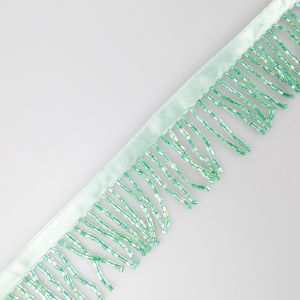 Декоративная лента с жемчужной бахромой / Светло-зеленaя