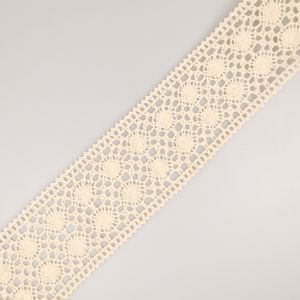 Хлопковое кружево 75 мм /  Kремовая