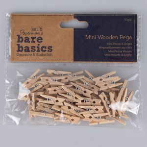 Деревянные мини-прищепки 25 мм / 50 шт