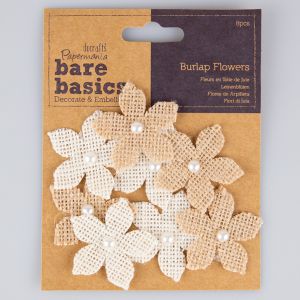 Цветы из мешковины 8 шт