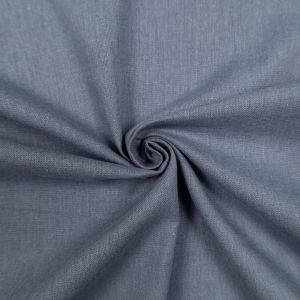Ткань из смеси льна и хлопка / Серо-синий