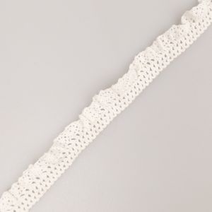 Эластичное xлопчатобумажное кружево / Белый