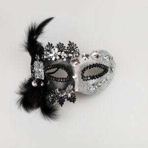 Элегантная карнавальная маска / WFCM3 Серебристaя