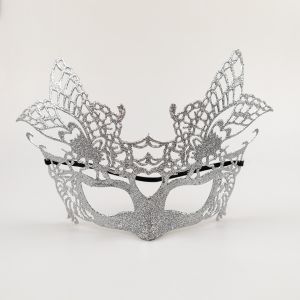 Элегантная карнавальная маска / WFCM14 Серебристaя