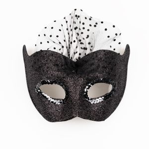 Элегантная карнавальная маска / WFCM13 Чернaя