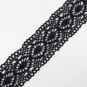 Хлопковое кружево с двумя краями 60 мм / Черный