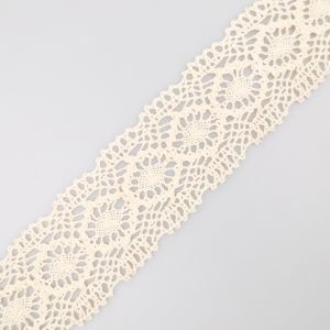 Хлопковое кружево с двумя краями 55 мм / Натуральный