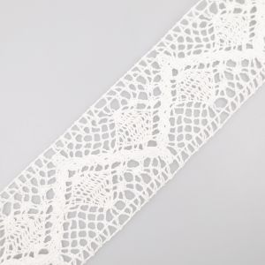 Хлопковое кружево с двумя краями 50 мм / Белый